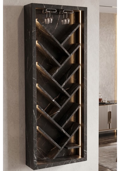 Tepee Şişelik Ve Şaraplık Royal Siyah 60 Cm
