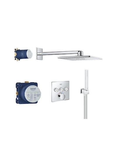 Grohe Smartcontrol Perfect Ankastre Banyo/duş Bataryası, Tepe Ve El Duşu Seti - 34712000 Gümüş