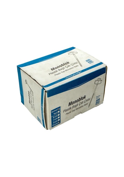 Monoblok Plastik Başlı Çatı Çivisi 10 Cm - Kırmızı 400'lü Paket