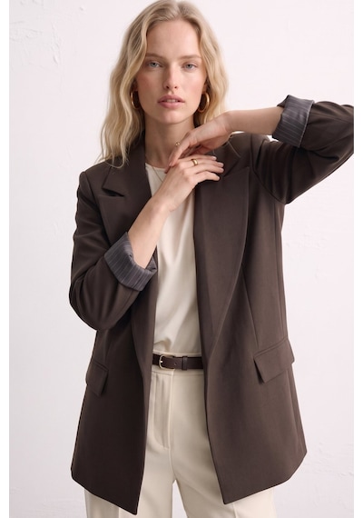 Barrels And Oıl Kadın Klasik Blazer Ceket - Acı Kahve Acı Kahve