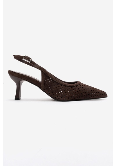 Luvishoes Uvıen Kahverengi Süet Kadın Topuklu Ayakkabı