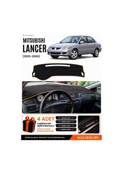 Mıtsubıshı Lancer 2003-2006 Uyumlu Torpido Örtüsü, Torpido Kılıfı - Siyah Kahverengi