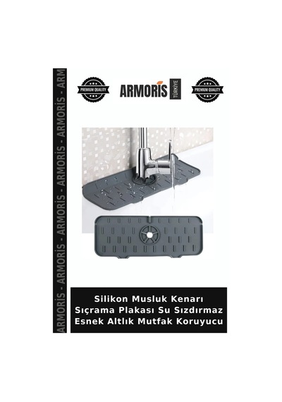 Silikon Musluk Kenarı Sıçrama Plakası Su Sızdırmaz Esnek Altlık Mutfak Koruyucu Diğer