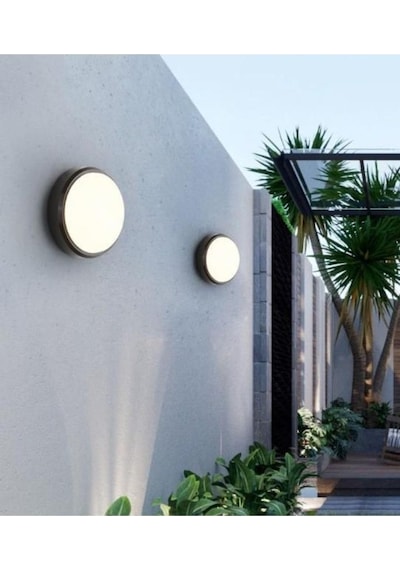 Horoz Artos 20w Yuvarlak Siyah Led Nem Su Geçirmez Banyo Bahçe Modern Tavan Lambası Beyaz Işık 6500k Siyah