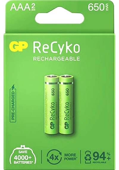 AYT Ticaret HT-101 GP RECYKO 650 MAH R03 AAA ŞARJLI 2Lİ İNCE KALEM PİL GP65AAAHCE-2EB2 (GPRHCH63E000)