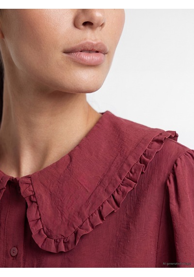 Lcw Everyday Bordo Bebe Yaka Modal Karışımlı Kadın Gömlek Tunik