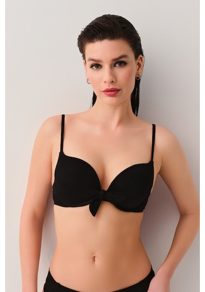 Suwen Önden Bağcıklı Full Dolgulu Bikini Üst Sbn26640012 Siyah