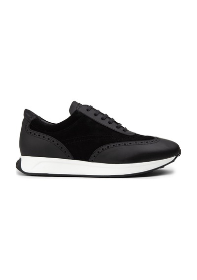 Deery Hakiki Süet Siyah Erkek Sneaker Ayakkabı - 00750Msyhe07 Siyah