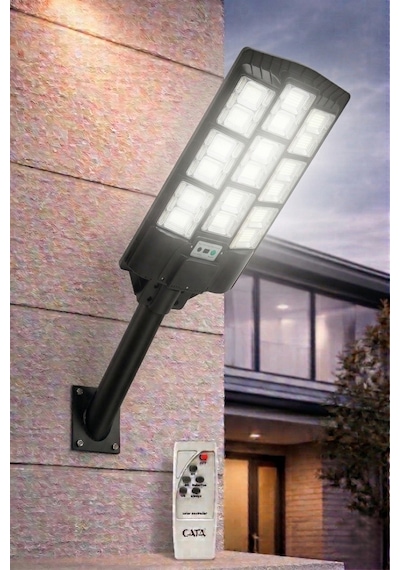 Cata Ct 4644 Solar Güneş Enerjili 900w Sensörlü Sokak Armatür 6400k Beyaz Işık Siyah