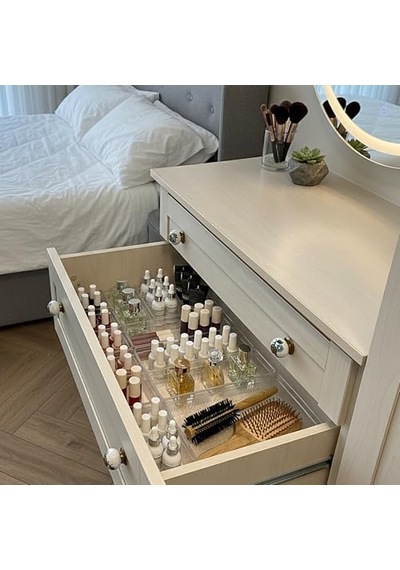 Modüler Organizer Set Takı Aksesuar Düzenleyici Çekmece İçi Makyaj Organizer Kristal 6'lı Açık Kahverengi Modüler Organizer Set Takı Aksesuar Düzenleyici Çekmece İçi Makyaj Organizer Kristal 6'lı Açık Kahverengi