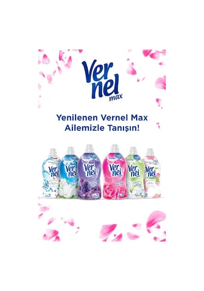 Vernel Max Konsantre Çamaşır Yumuşatıcısı Taze Gül 4 x 1440 ML