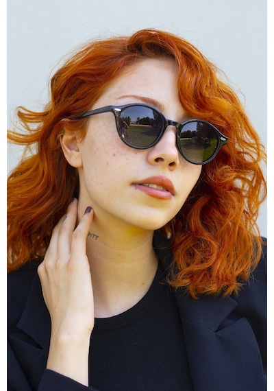 Focus On TS017 Lemon Black Retro Yuvarlak Polarize Erkek Güneş Gözlüğü
