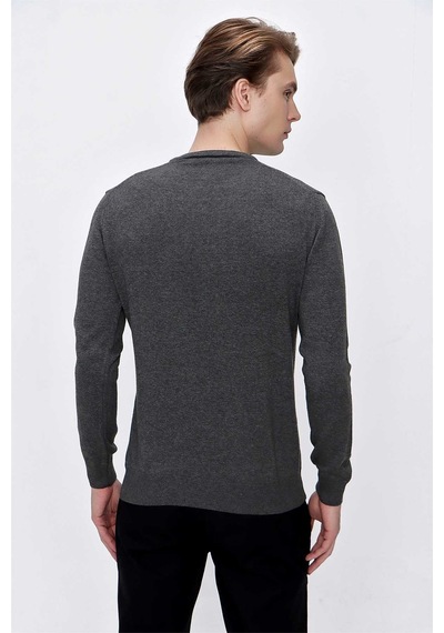 Morven Basic Dinamik Fit Rahat Kesim Bisiklet Yaka Triko Kazak 99kc017005100 Gri