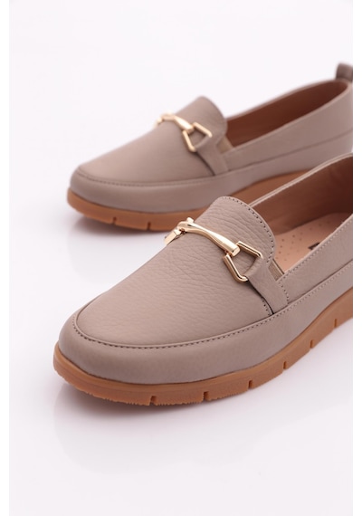 Dgn 2274-4 Kadin Aksesuarli Loafer Ayakkabi Vizon Floater