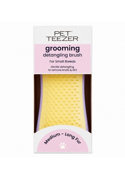Tangle Teezer Pet Teezer Detangling Dolaşık Açıcı Küçük Irk Köpek Bakım Fırçası 11,7x5 Cm Lila-sarı