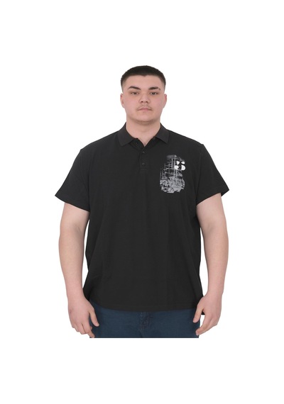 Mode Xl Büyük Beden Erkek T-shirt Polo Sail Boat U25302 Siyah Siyah