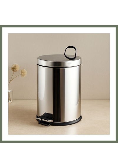 Bezos Pedallı Çöp Kovası 12l Krom Metal - 24.5 X 35.5 Cm Bezos1