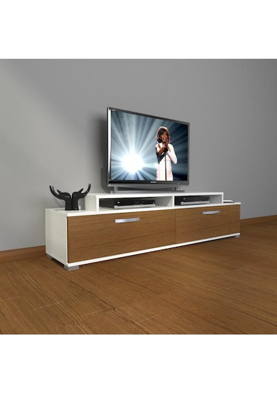 Decoraktiv Ekoflex 4 Slm Tv Ünitesi Tv Sehpası Beyaz - Ceviz