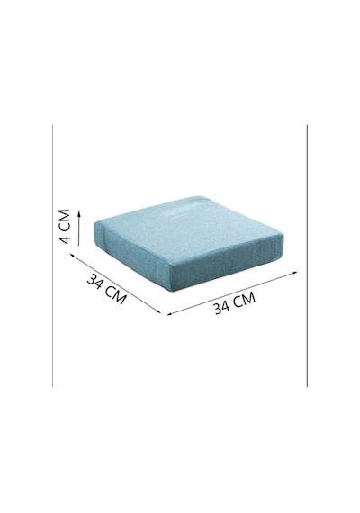 Sandalye Minderi Sünger Dolgulu Kare Sandalye Konfor Pedi Oturma Minderi 4 Cm Kalınlık 4 Adet Mavi