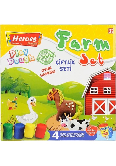 Ern-588 Heroes Orta Kutulu Çiftlik Oyun Hamuru Seti Çok  Renkli