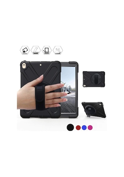 Apple Uyumlu iPad  Pro 10.5, 3 Katmanlı Standlı Zırh Kılıf-Shockproof Case (323622378)