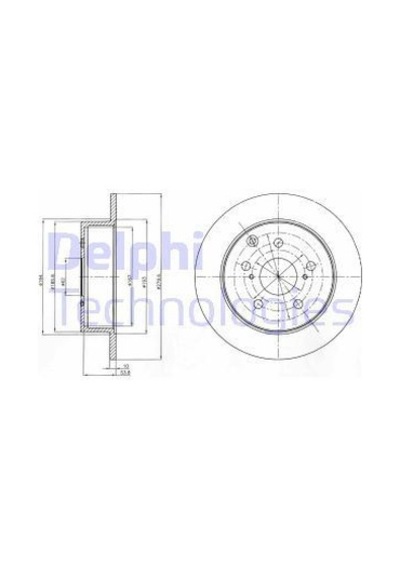 DELPHI BG4303 Fren Diski Arka Avensis 05-08 Düz 280Mm