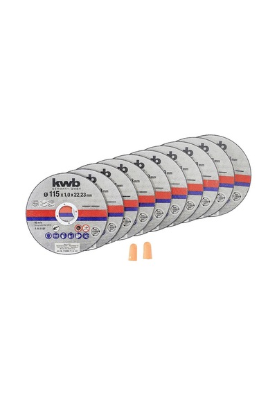 Kwb Kesme Diski İnce Açılı Taşlama 115 Mm - Paslanmaz Çelik Inox İçin Ayırma Diski - Saklama Kutusu Kulak Tıkacı Dahil - Abm. 115 X 1 X 22,23, Ø