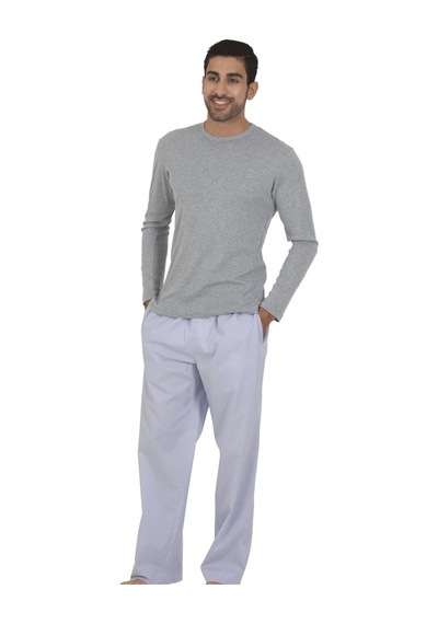 The Don Thedon Gri Kırçıllı Renk Ribana Erkek Pijama Takımı Gri Melanj