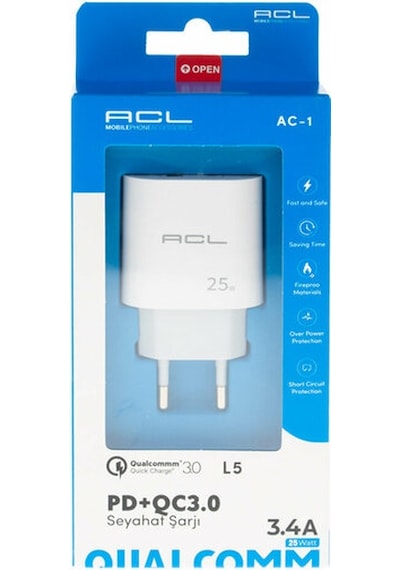 Acl AC-1 A+C 25W L5 3563 Şarj Cihazı