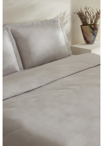 Karaca Home Jemma 120 Tel %100 Pamuk Saten Çift Kişilik Nevresim Takımı Gri Gri