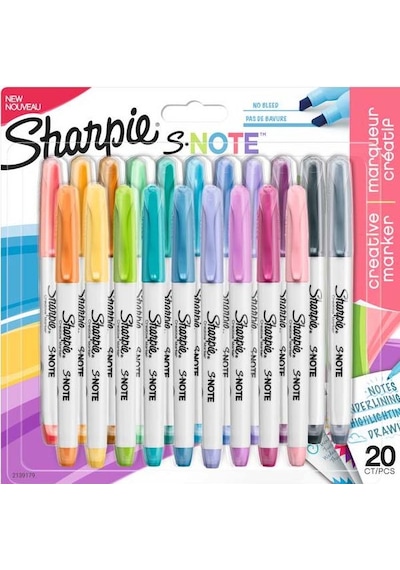 Sharpie Fosforlu Kalem Snote Çok İşlevli Karışık 20 Li Bls Çok Renkli