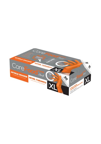 Nitril Turuncu Power Pudrasız Muayene Eldiveni Xl - 3 Paket 50 Li