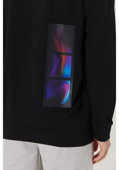 AC&Co / Altınyıldız Classics Erkek Siyah Standart Fit Normal Kesim Bisiklet Yaka Sweatshirt Siyah