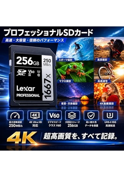 Professıonal 256 Gb 1667x Sdxc Hafıza Kartı 250mb/s-90mb/s