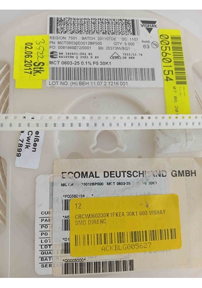 Crcw060330k1fkea 30k1 603 Vıshay Smd Direnç 500 Adet
