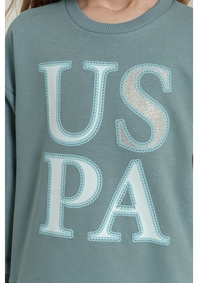 U.S. Polo Assn. Kız Çocuk Baskılı Yeşil Uzun Kol Eşofman Takımı Us2712-c-v3 Us2712-c-v3