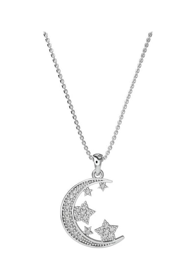 Roza Silver Zirkon Taşlı Rodyum Ay Yıldız Gökyüzü Gümüş Kolye Rn10273
