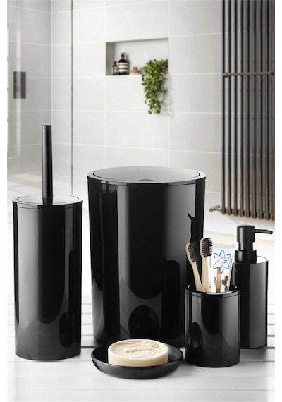 Flores 5'li Banyo Seti - Siyah-7370