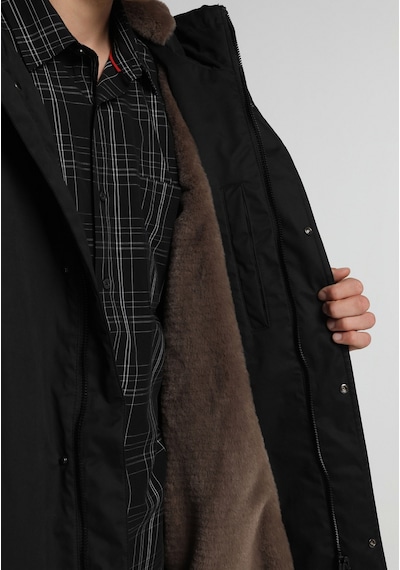 Colin's Colins Regular Fit Kapüşonlu Fermuarlı Astarlı Erkek Siyah Kaban Cl1082062 Q1.v1 Blk