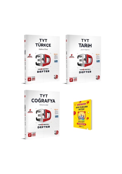 Tyt Türkçe Tarih Ve Coğrafya Video Destekli Defter 3lü Set