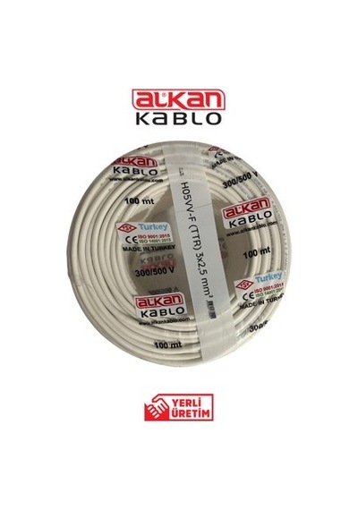 3x1,5 Mm² Beyaz Kablo %100 Bakır 5 Metre