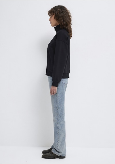 Mavi - Mvjns Nakışlı Yarı Fermuarlı Siyah Sweatshirt 1s10533-900 Siyah
