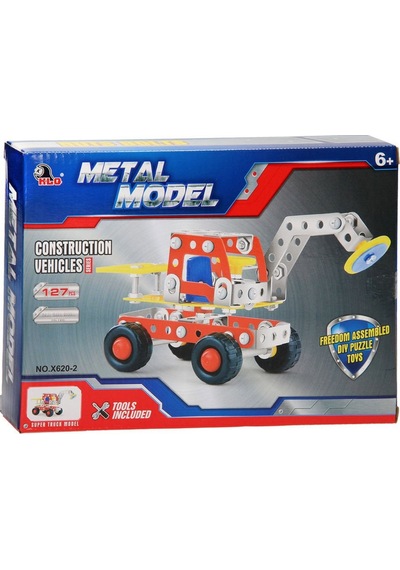 Metal Yapı İnşaat Seti 127 Parça Vinç İş Makinesi - Eğitici Vidalamalı Montaj Oyuncağı 6+ Yaş