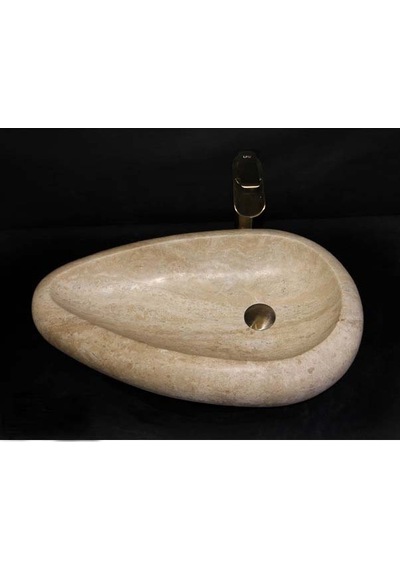Klasik Traverten Çakıl Tasarım Mini Lavabo