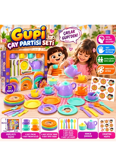 6831 Çay Seti Kutulu Gupi My Tea Party 36prç Gup Diğer