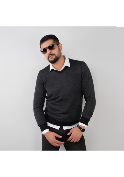 San&Fa Erkek V Yaka Slimfit Triko Kazak