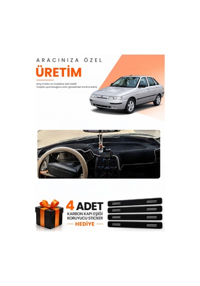 Lada Vega 1995-2007 Uyumlu Torpido Koruma Örtüsü Oto Kılıfı - Siyah Gri