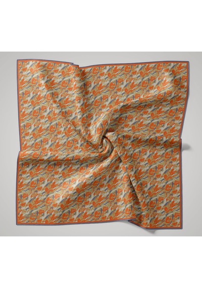 Silk Home Soft Eşarp 73091-35 Turuncu, İndigo, Yeşil Bej