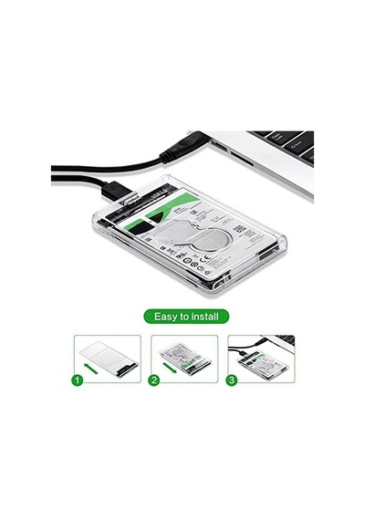 Tr 2.5 İnç Usb 3.0 Harici Ssd Harddisk Şeffaf Taşınabilir Hdd Kutusu 4266