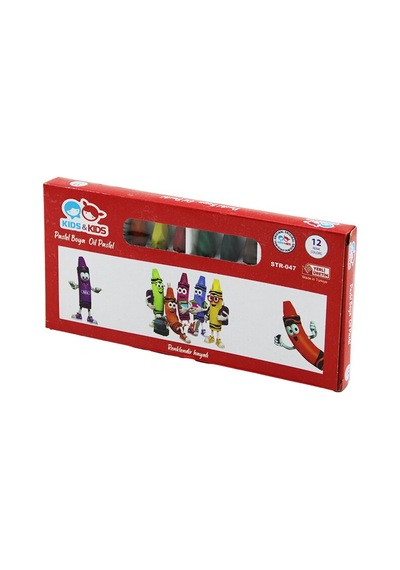 Kıds - Kıds Str-47 12pcs 12 Renk Pastel Boya Çok Renkli